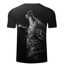 Black Lonely Wolf 3D Print t shirt Men Women tshirt Summer Funny Short