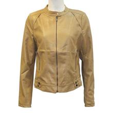 Peanut Brown Solid Zippered Jacket For Women