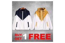 Hifashion- Buy 1 Get 1 Free Lightweight Windcheater For Ladies(Black, Yellow)