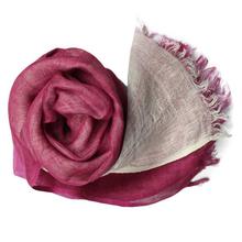 White/Pink Two-Toned Pashmina Shawl For Women