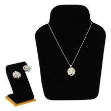 Ampersand Silver Pendant Chain Necklace Earring Jewelry Set For Women - TL01924ZY