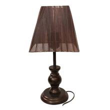 Brown Wood And Net Design Table Lamp