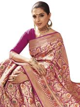 Stylee Lifestyle Magenta  Banarasi Silk Jacquard Saree -2025