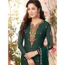 Stylee Lifestyle Green Georgette Embroidered Dress Material (1770)