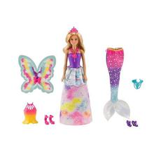 Barbie Multicolored 'Dreamtopia' Doll with 3 Fairy-Tale Costumes - FJD08