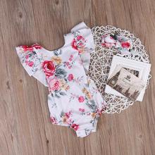 2017 Floral Newborn Baby Girl Clothes Ruffles Romper Baby