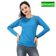 Sonam Gears Round Neck Full-Sleeve T-Shirt For Women (317)- Blue