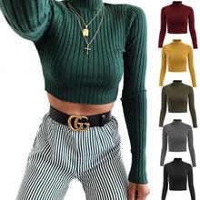Sexy Navel Women Knitted Solid Crop Tops 2020 Fashion