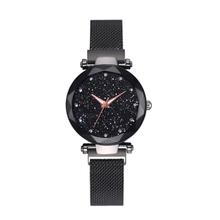 Women Luxury Watches for Ladies, Magnetic Starry Sky Clock Diamond Quartz Wristwatches