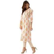 Amayra Women Cotton Straight Kurti(White)