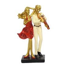 Multicolored Musical Couple Statue Decor