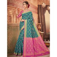 Stylee Lifestyle Teal Green Patola Silk Jacquard Saree (1736)