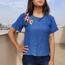 Embroidered Floral Vines Top For Women