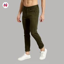 Nyptra Green Stretchable Cotton Chinos For Men