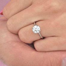 PLUSH S925 Silver Single Diamond Solitaire Ring