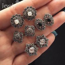 6 Pairs/Set Multicolored Bijoux Flower Crystal Stud Earring Set for Woman Boucle D'oreille Jewelry Dazzling Earring Brincos