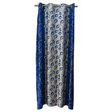 Samrat Curtains With Blue Leaf Design