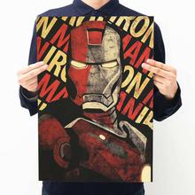 Vintage Hollywood Movie I am Iron Man Vintage Car Design Kraft Paper Wall Decal