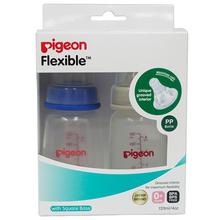 Pigeon Peristaltic Nursing Bottle Twin Pack KPP 120ml - Blue & White - Nipple S