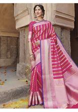 Stylee Lifestyle Magenta Banarasi Silk Jacquard Saree - 1859