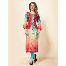 Stylee Lifestyle Red Rayon Printed Kurti - 5014