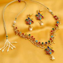 Sukkhi Fashion Floral Multicolour Gold Plated Necklace Set