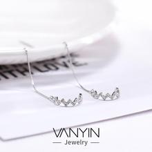 Sterling silver earrings_Wan Ying jewelry wave ear line s925