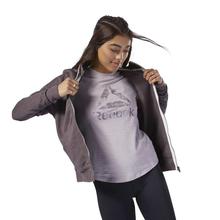 Reebok Grey Training Essentials Marble Logo Full Zip Jacket For Women - (D95534)