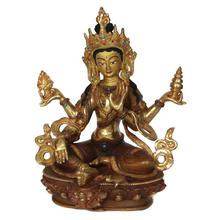 Gold Plated Laxmi Statue, 8"