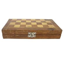 Brown Folding Wooden Chess Board Box-293