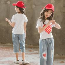 Short-sleeved two-piece suit_Girls' summer suit new casual