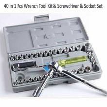 40 In 1 Wrench Tool Kit With Screwdriver And  Socket Tool Box Set