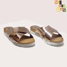 Cornershop Rose Gold Flats with Cross Straps - (CSL 74526 Rose Gold)