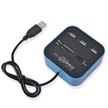 All In One USB 2.0 USB HUB Micro SD High Speed Card Reader 3 Ports Adapter Connector For Tablet PC Computer Laptop