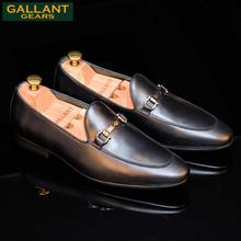 Gallant Gears Black Slip on Formal Leather Shoes For Men - (MJDP30-11)