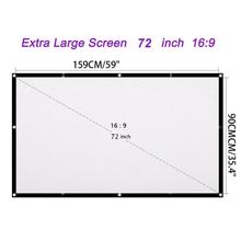 72 Inch Portable Outdoor and Indoor Theater Projector Screen