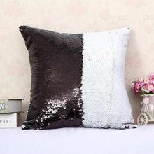 Black/White Sequin Embellished Cushion