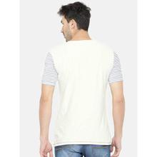 CAMLA Men Off-White Solid Round Neck T-shirt