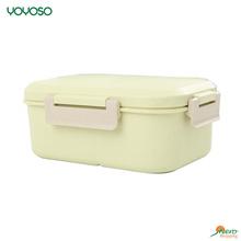 Bamboo  fiber single layer Lunch box green