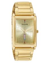 Sonata Wedding Collection Analog Gold Dial Men's Watch - 77002YM04