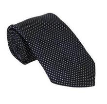 Navy Circle Patterned Necktie For Men