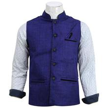 Checkered Pocket Square Waist Coat For Men