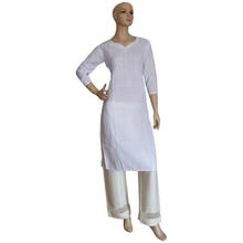 Plain White Cotton Kurti for Women