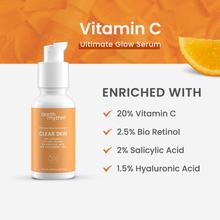 Earth Rhythm Clear Skin Serum with 20% Vitamin C, Bio-Retinol, Salicylic Acid & Hyaluronic Acid  For Radiant Skin, Fights Pigmentation & Dark Spots, Anti Aging  For All Skin Types - 30 ml