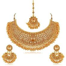 Apara Bridal Gold Plated Pearl LCT Stones Necklace Jewellery