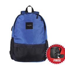 Yavie Dual Tone 19L Nylon USB Charging/Head Phone Port Casual Compatible Backpack-9031 With Free Bag Cover