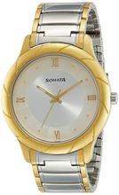 SONATA White Dial Metal Strap Analog Watches For Men – 7125BM01