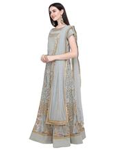 Stylee Lifestyle Green Net Embroidered Dress Material