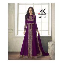 Newepasal AK13 Fashion Attractive Embroidered Work Party Wear Anarkali Suit-Purple