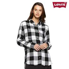 Levi's Black White Checks Boyfriend Shirt For Women - (36545-0007)